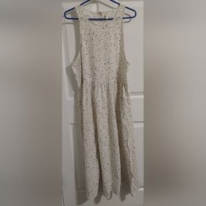 Cream Sleeveless Dress with Black Speckles